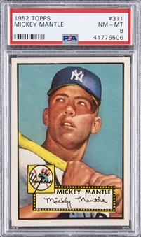 1952 Topps #311 Mickey Mantle – PSA NM-MT 8 – An Incredibly Well-Centered Specimen!